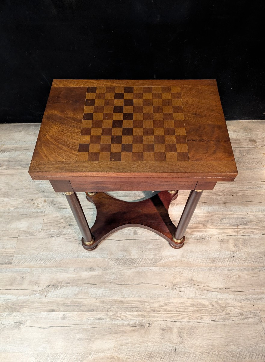 Table de jeu en acajou de style Empire-photo-1