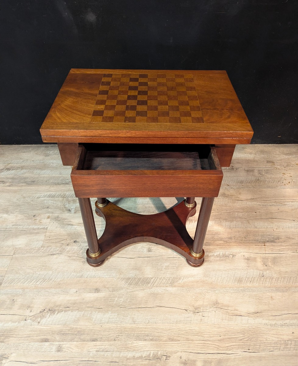 Table de jeu en acajou de style Empire-photo-2