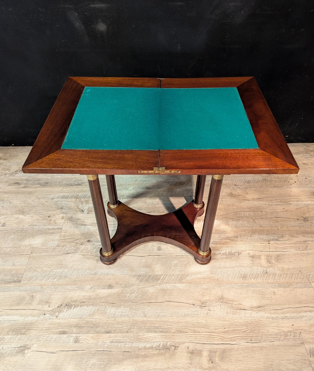 Table de jeu en acajou de style Empire-photo-3
