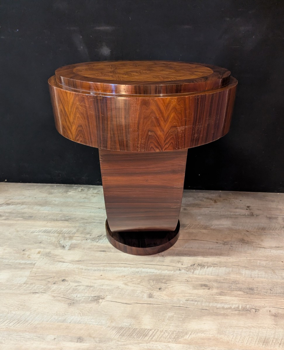Art Deco Rosewood Pedestal Table-photo-1