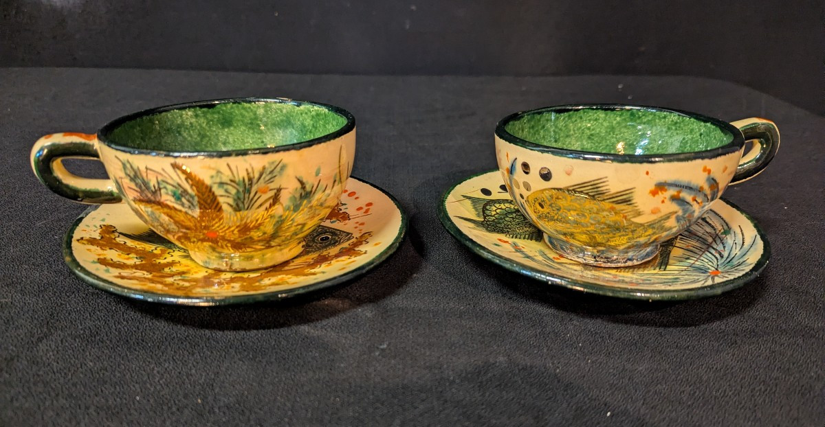 Ensemble de 10 pièces en faïence catalane  Eusebio Costa Díaz vers 1950-photo-3