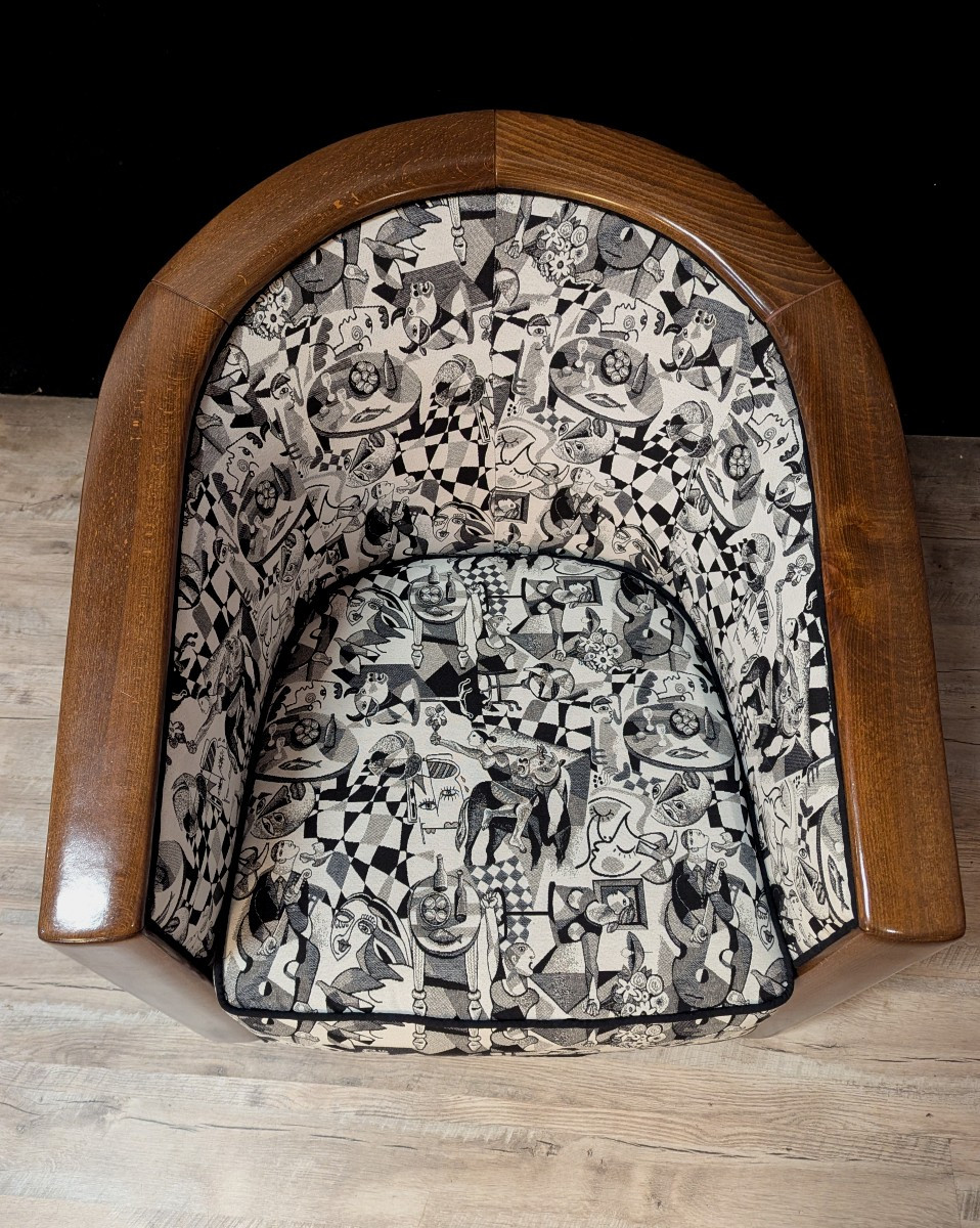 Fauteuil Art Déco rotatif-photo-3