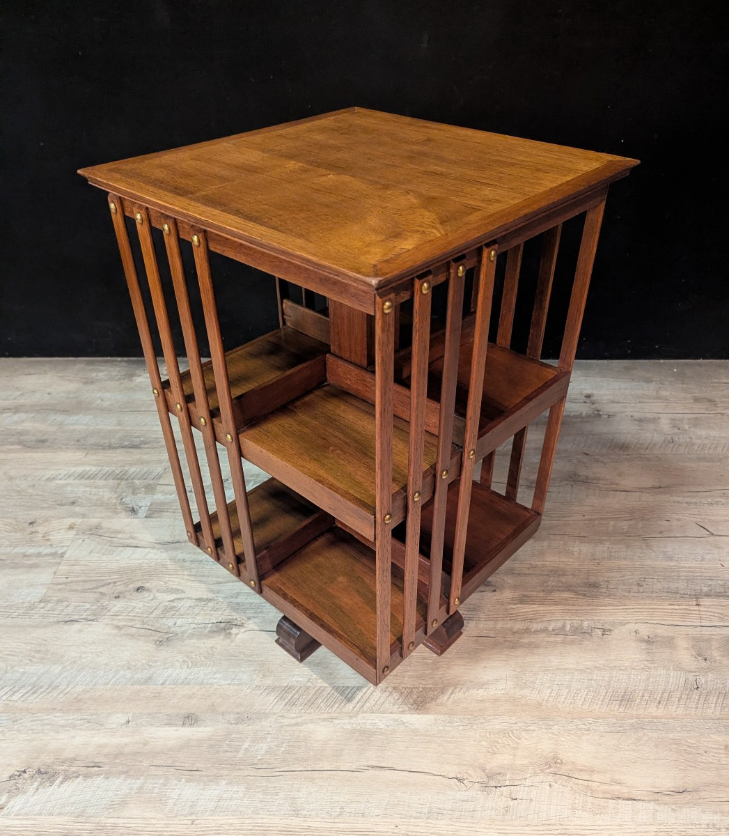 Mahogany Rotating Bookcase-photo-4