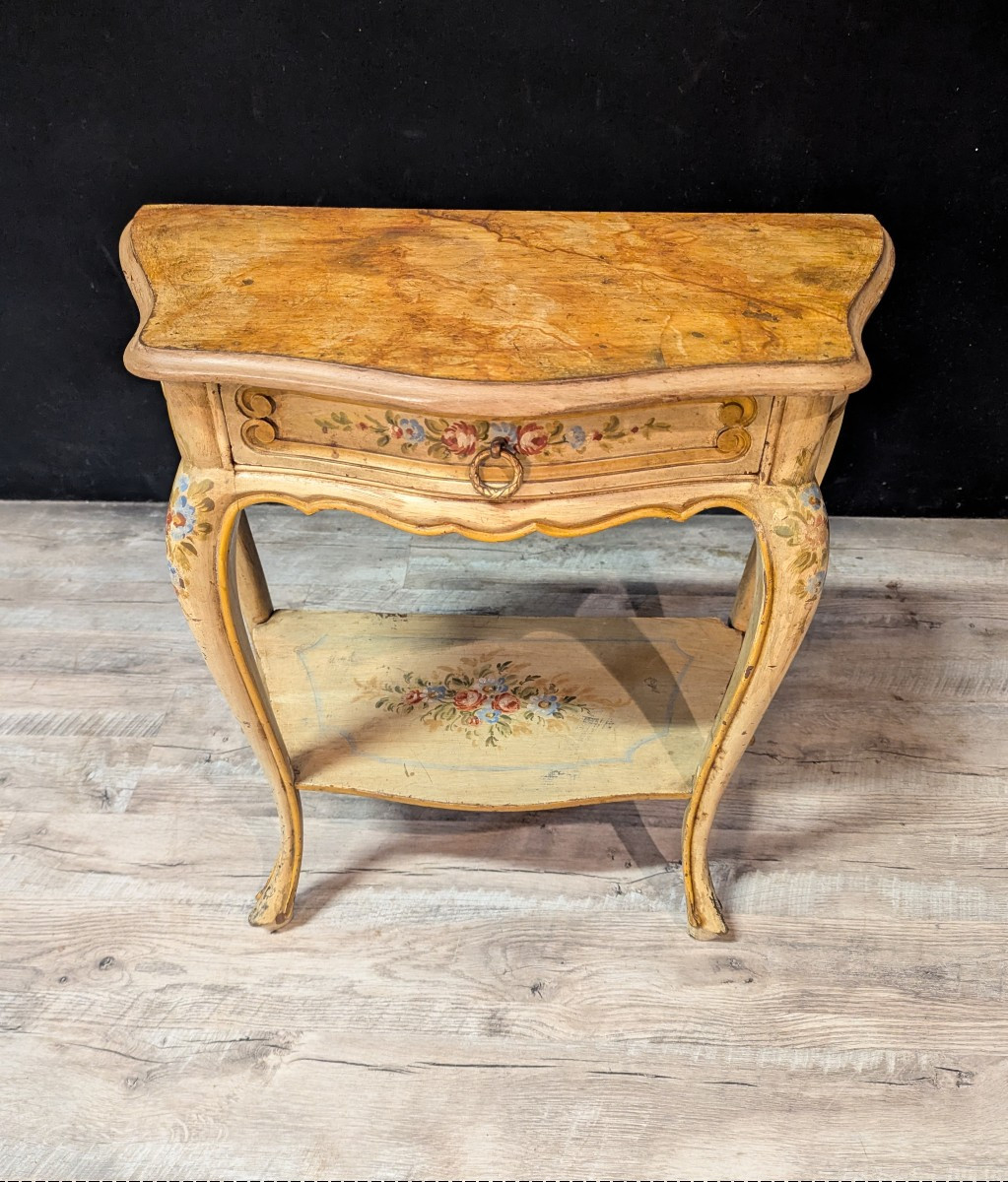 Pair Of Italian Bedside Tables Painted In The Louis XV Style-photo-3
