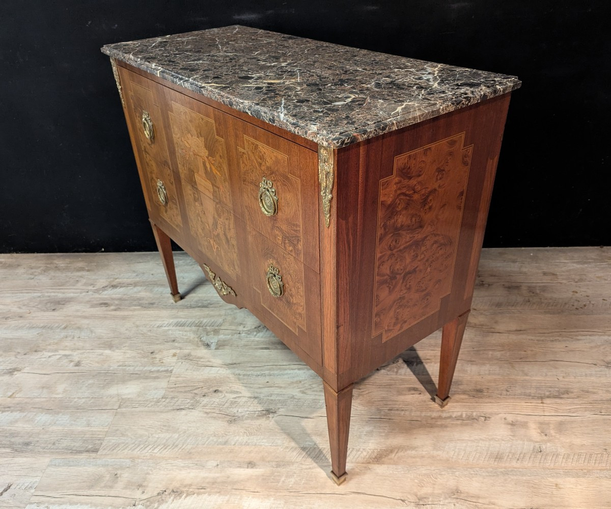 Commode de style Louis XVI en marqueterie-photo-2