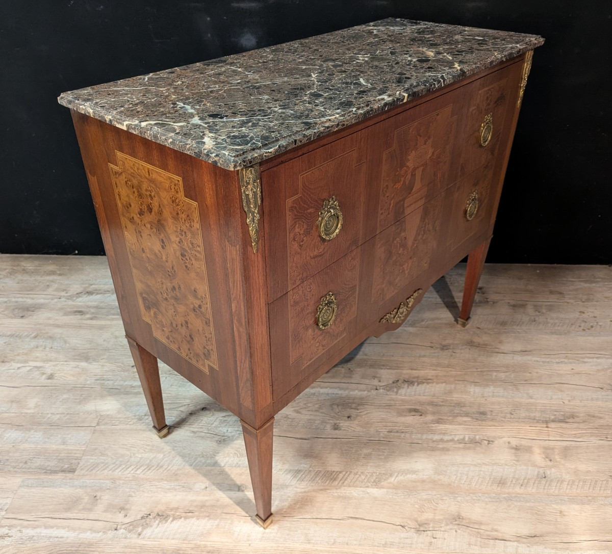 Commode de style Louis XVI en marqueterie-photo-3
