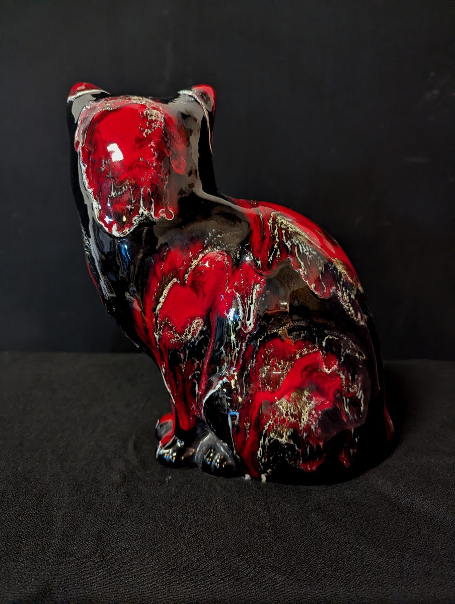 Glazed Ceramic Cat Signed Vallauris-photo-3