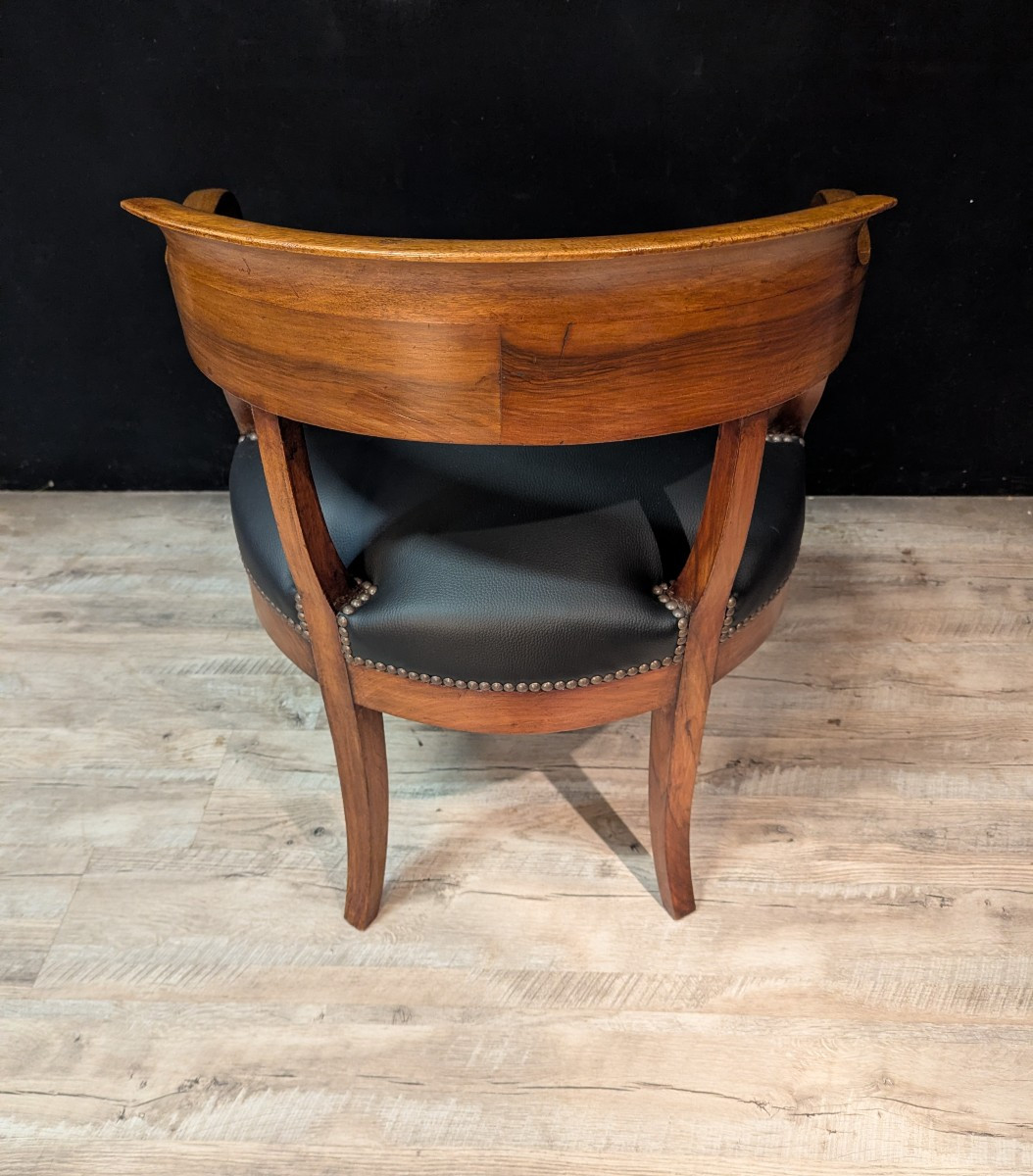 Fauteuil de bureau en noyer – époque Restauration – XIXe siècle-photo-1