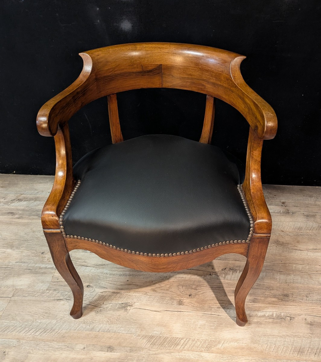 Fauteuil de bureau en noyer – époque Restauration – XIXe siècle
