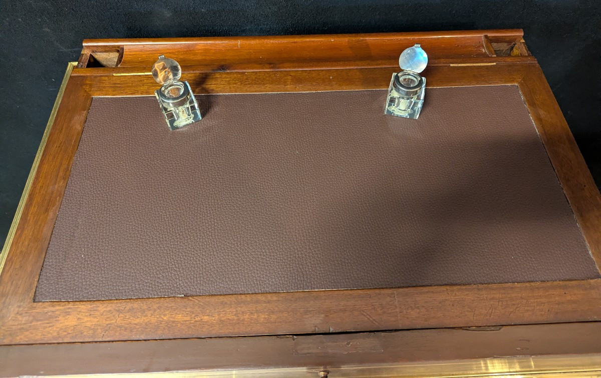 Louis XVI Transformable Game Table Mahogany And Gilded Brass-photo-6