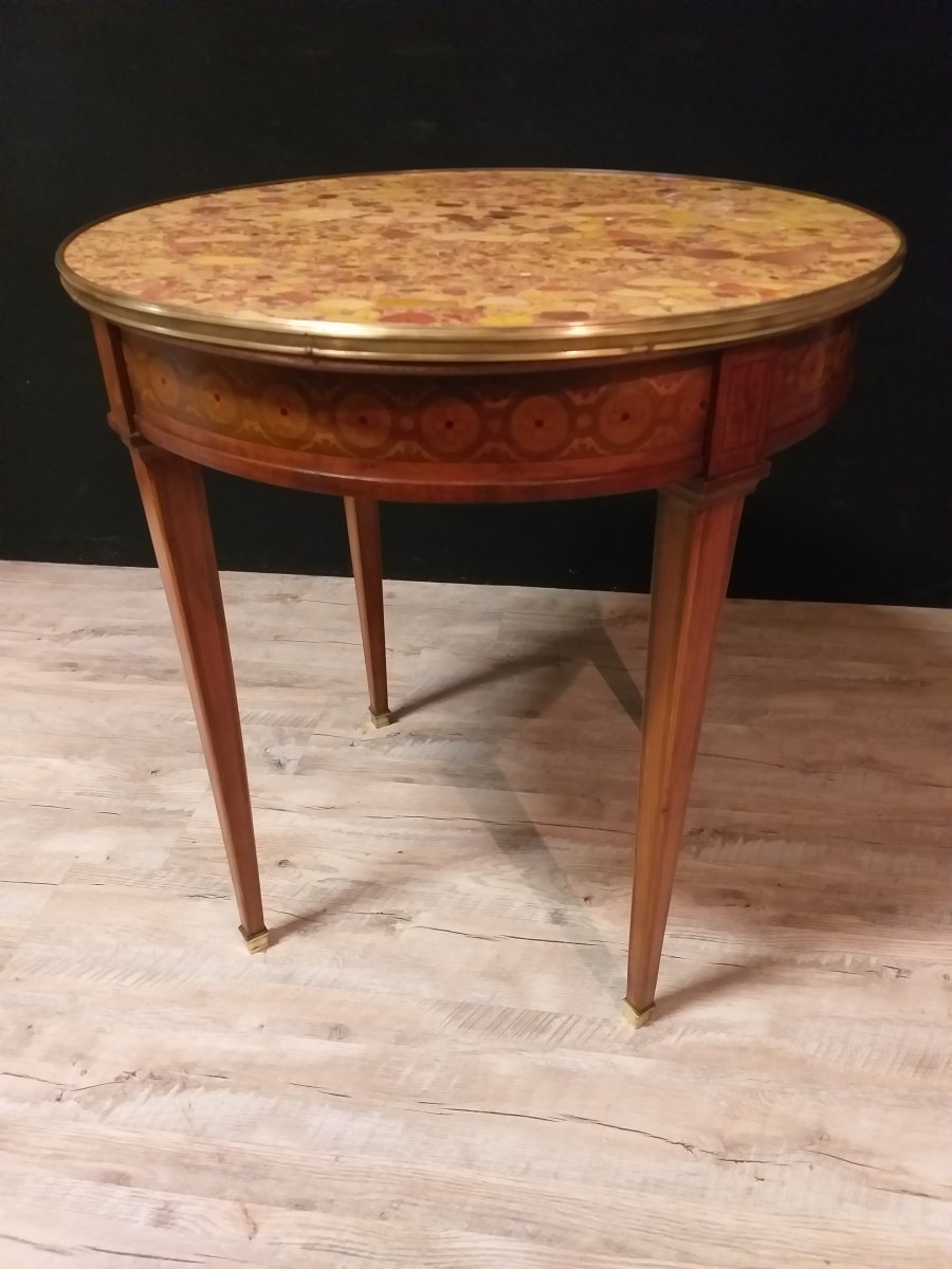 Round Pedestal Louis XVI Style Marquetry-photo-1