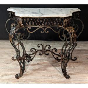Louis XV Style Wrought Iron Console