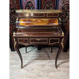 Bureau Cylindre Style Louis XV En Acajou