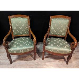 Pair Of Empire Armchairs With Cross