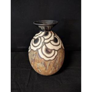 Vase Art Déco en grès par Charles Catteau pour Keramis – Modèle D863A