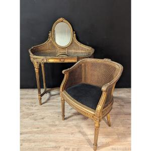 Louis XVI Style Dressing Table And Armchair – 19th Century