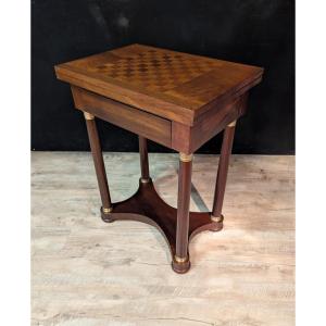 Table de jeu en acajou de style Empire