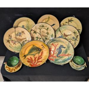 Set Of 10 Pieces In Catalan Earthenware Eusebio Costa Díaz Circa 1950