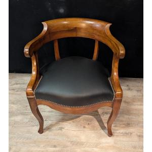 Fauteuil de bureau en noyer – époque Restauration – XIXe siècle