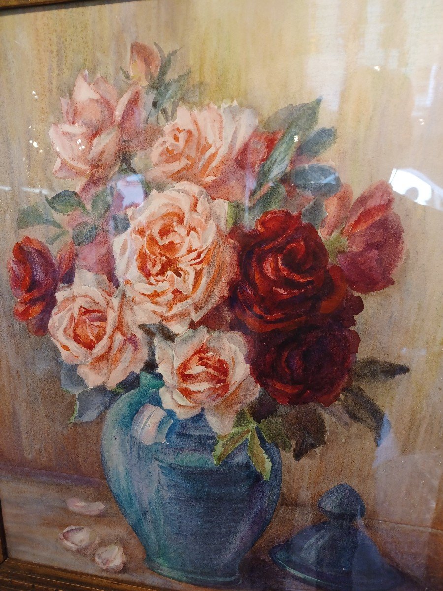 Tableau Aquarelle , Bouquet De Fleurs-photo-1