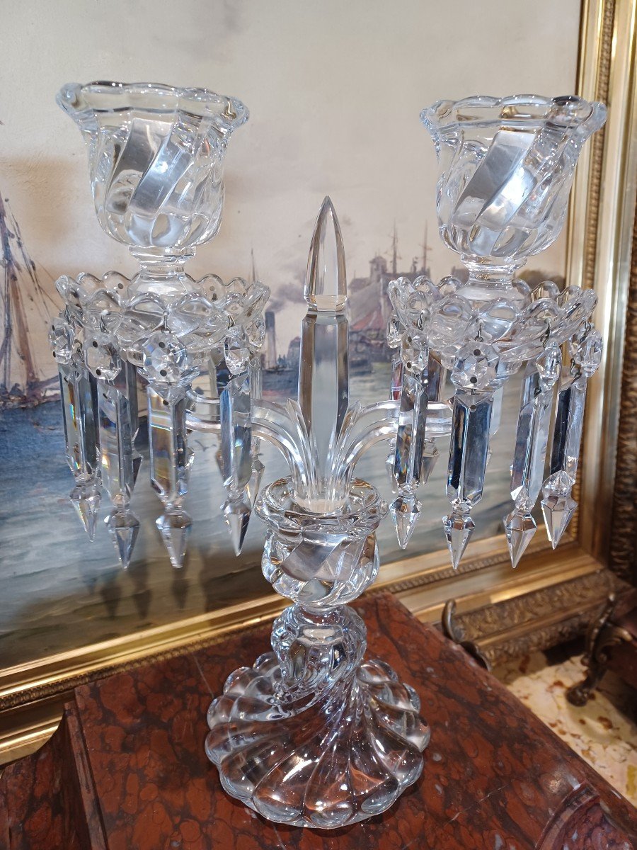 A Baccarat Candelabra, Bamboo Model-photo-3