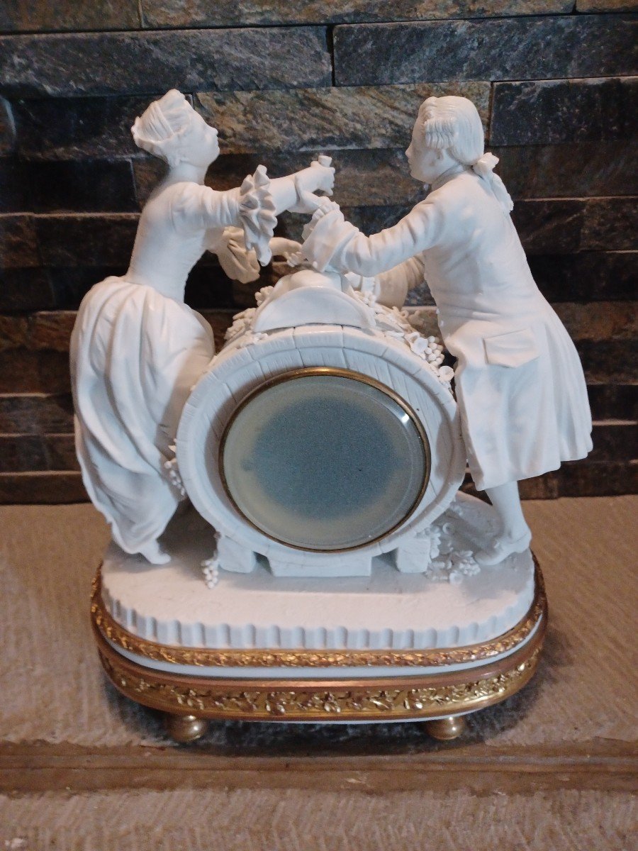 Garniture De Cheminée En Biscuit De Sèvres , Signiée Feucher-photo-2