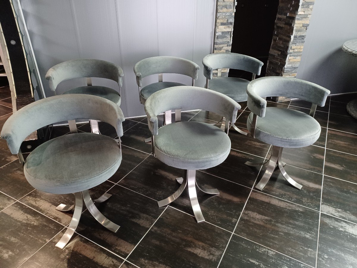 Ensemble De 6 Chaises , Année 70 De Osvaldo Borsani