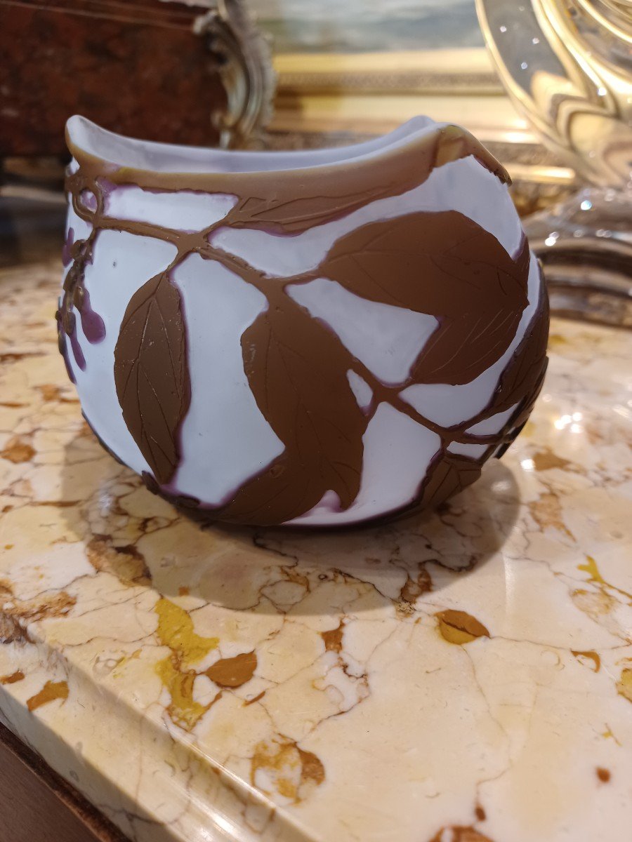 Legras Vase, Wisteria Decor, (1839-1916)-photo-3