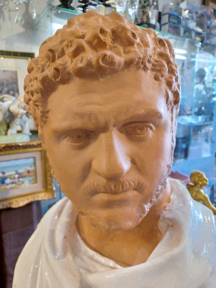 Bust Of Roman Emperor, Terracotta By Caracalla-photo-4