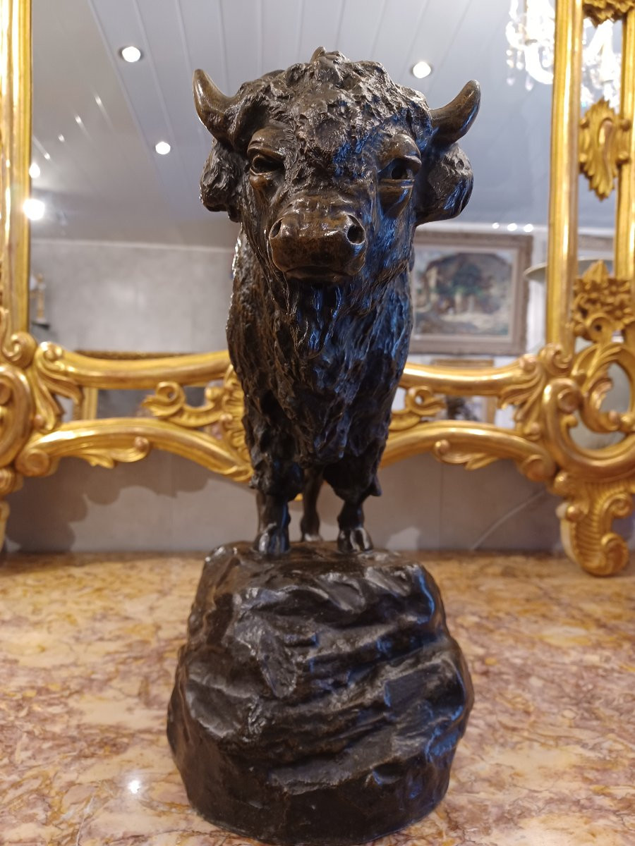 Sculpture "Bison" Thomas  François CARTIER ( 1879-1943)-photo-3