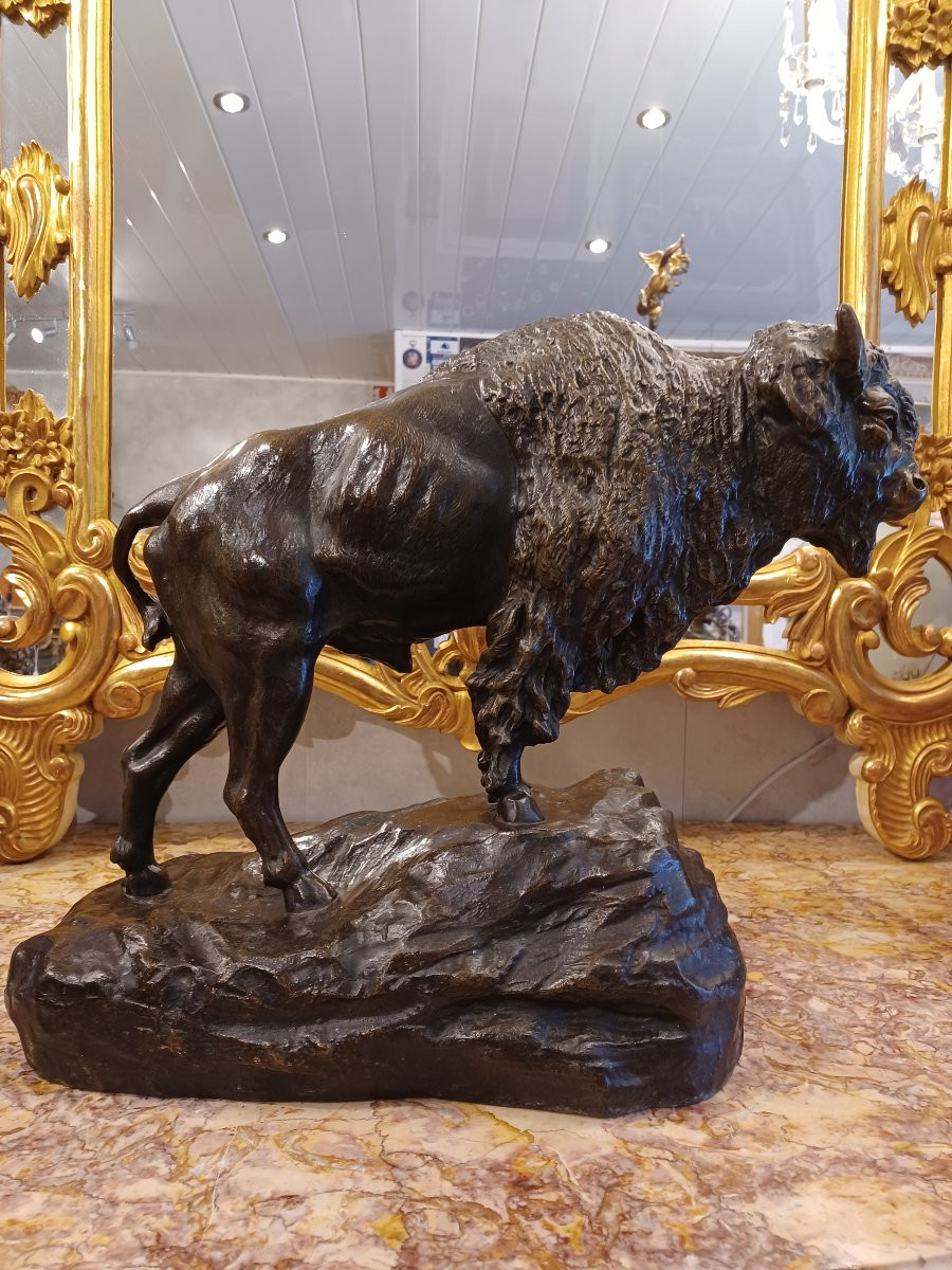 Sculpture "Bison" Thomas  François CARTIER ( 1879-1943)-photo-4