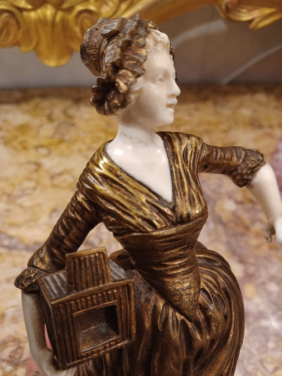 Chryselephantine Sculpture Signed Omerth-photo-3