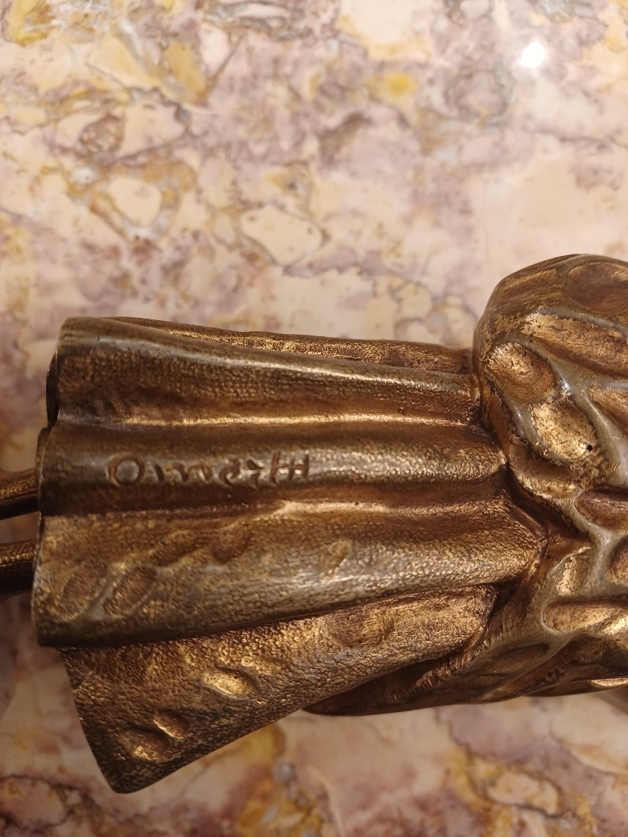 Chryselephantine Sculpture Signed Omerth-photo-3