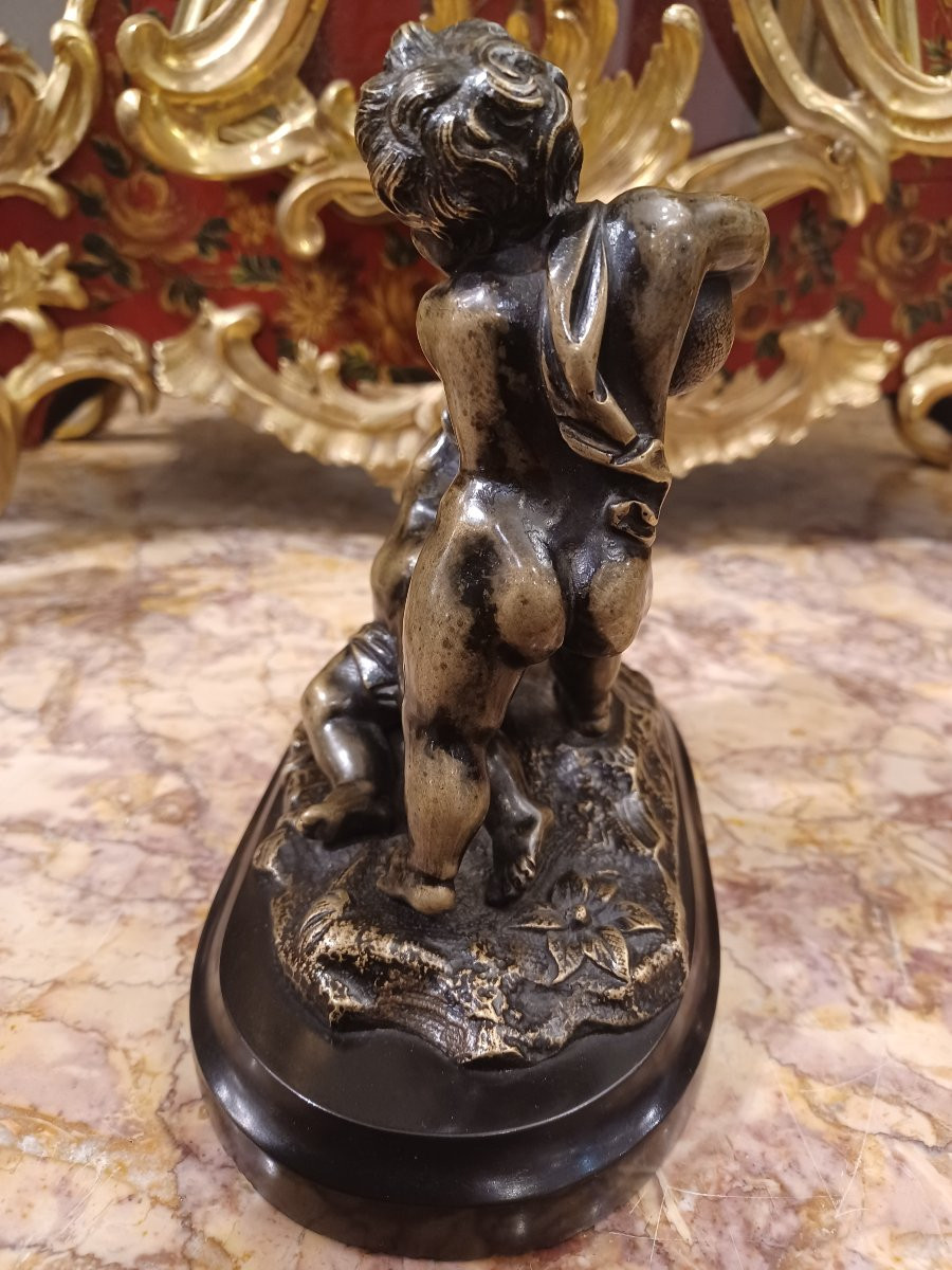 Sculpture bronze " groupe d'enfants"-photo-1