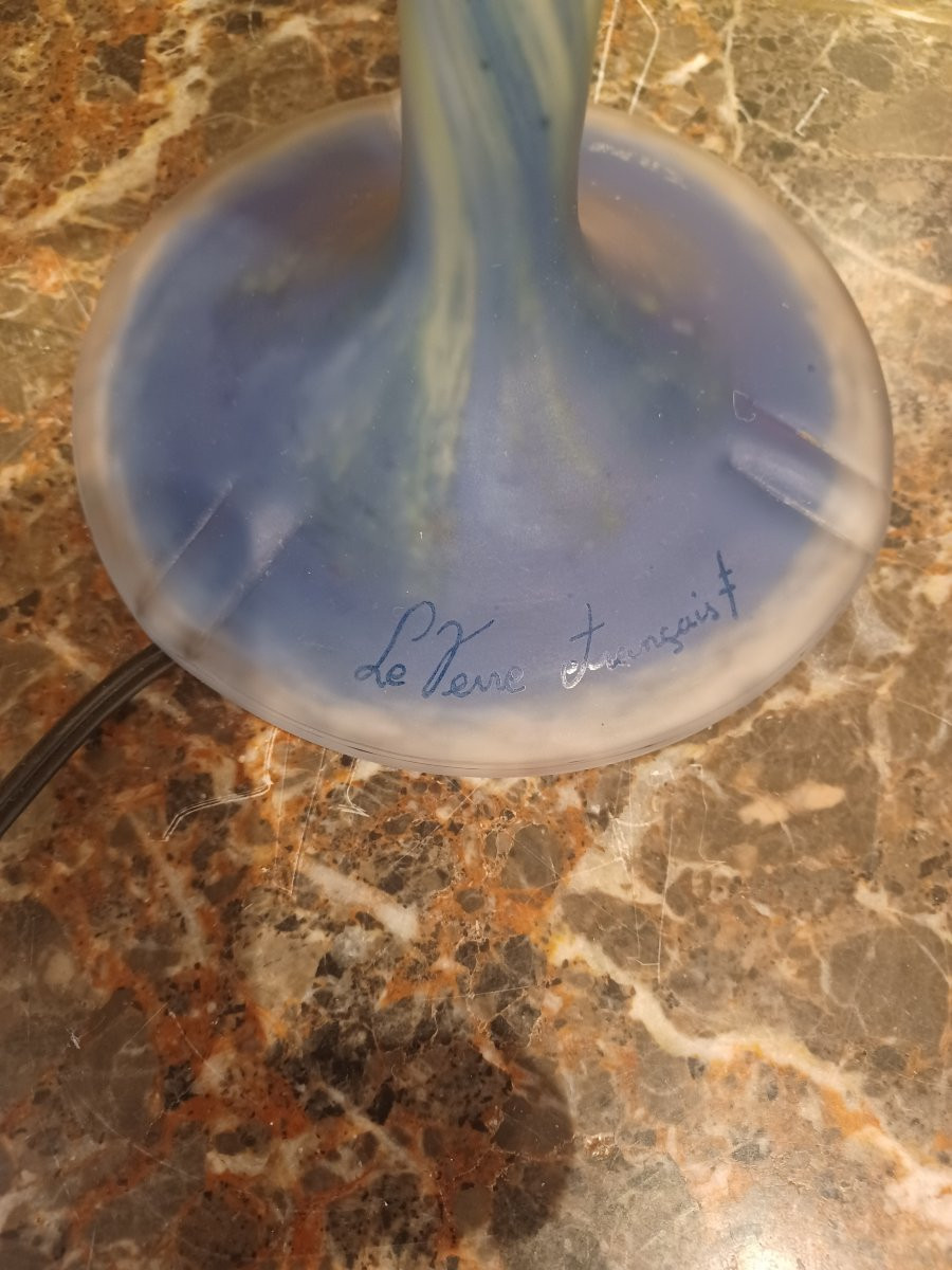 Art Nouveau Mushroom Lamp , Le Verre Français-photo-2