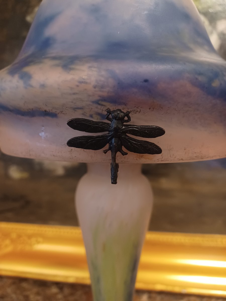 Art Nouveau Mushroom Lamp , Le Verre Français-photo-3