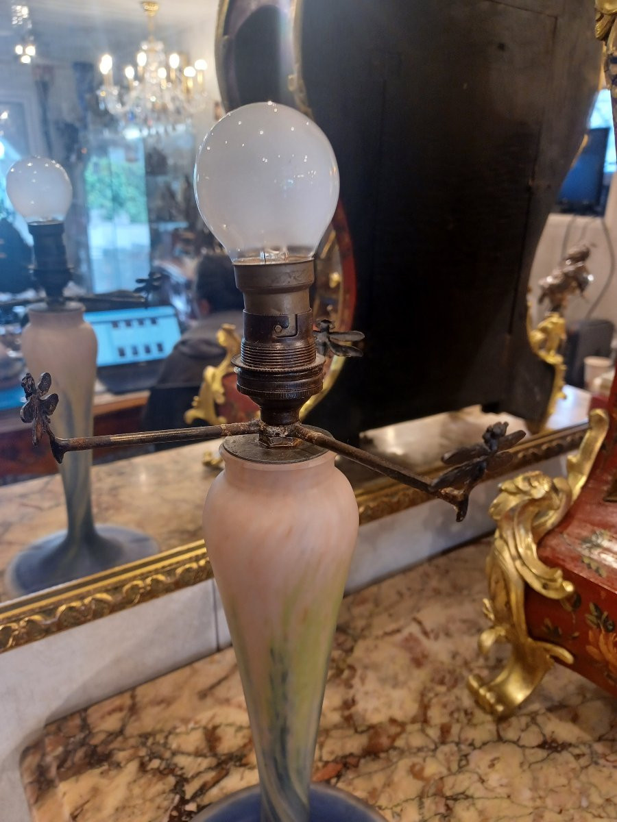Art Nouveau Mushroom Lamp , Le Verre Français-photo-1