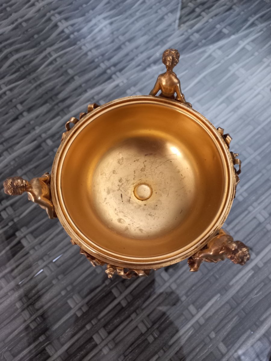 Bonbonnière , porcelaine et bronze , Alphonse GIROUX-photo-2