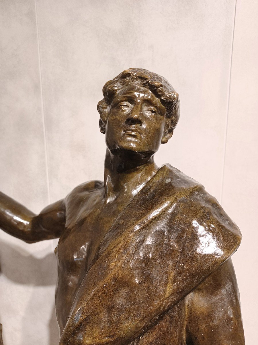 Statue Bronze , oeuvre de G.COLIN, " Le chemin parcouru"-photo-2