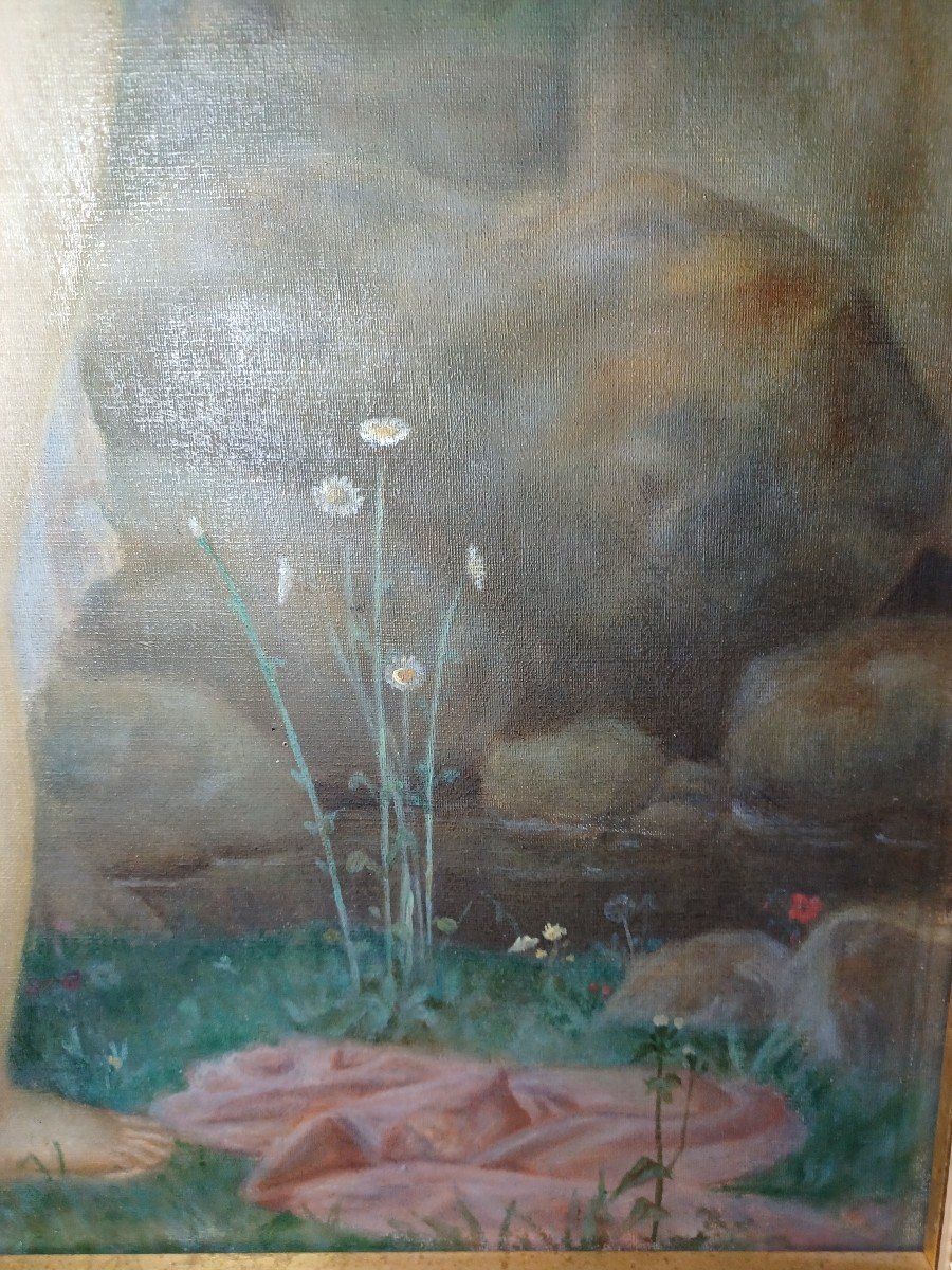 Painting Nude Woman Representing " The Charmeuse"-photo-2