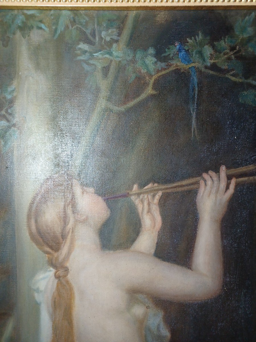 Tableau femme nue, représentant " La charmeuse"-photo-2
