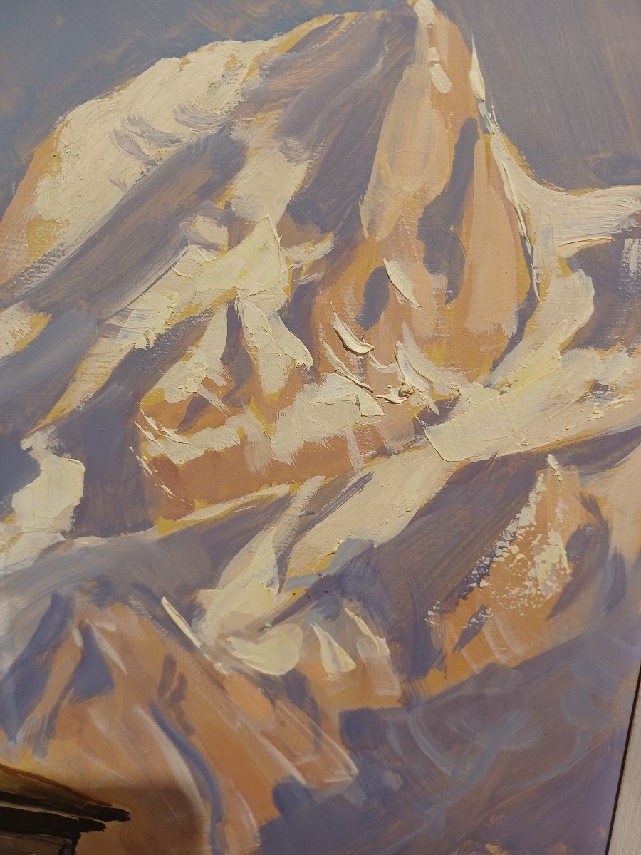 Tableau Montagne , Magnifique Peinture Marcel Wibault-photo-1