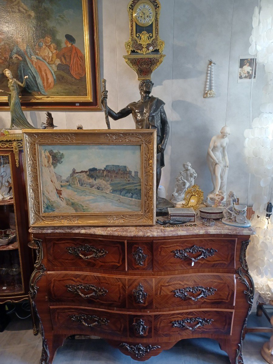 Joseph Milon , (1868 - 1947) ,paysage Provençal , Huile Sur Panneau-photo-1