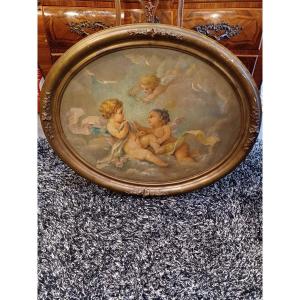 Oil Painting Depicting Putti