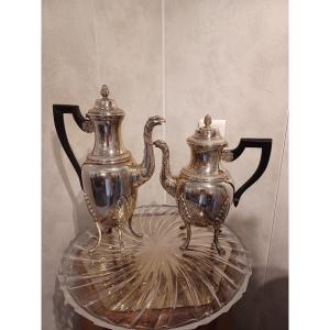 Empire Style Coffee Pots In Silver Metal