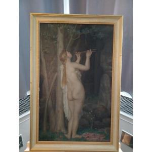 Tableau femme nue, représentant " La charmeuse"