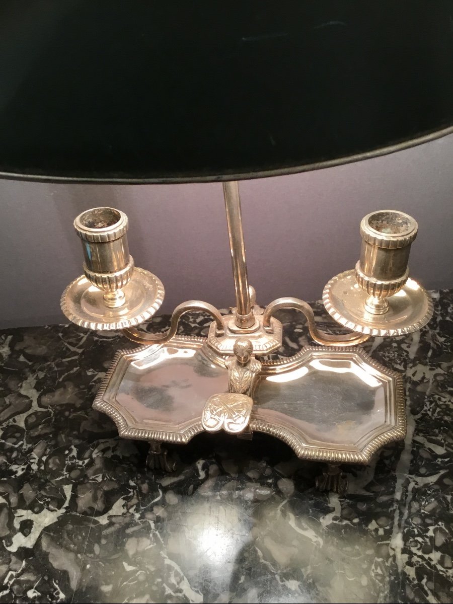 Lampe Bouillotte De Style Louis XVI . Époque XIXe siècle.-photo-1