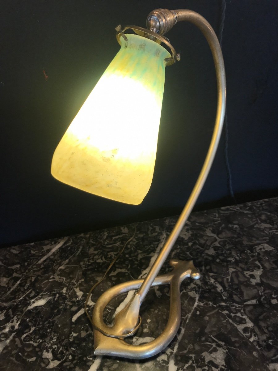 Lampe Daum Art Nouveau En Pâte de verre  
