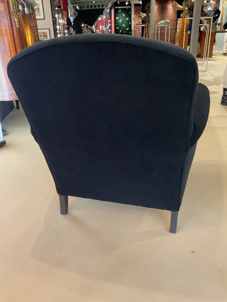 Paire De Fauteuils Club . époque 1930  . Réentoilés -photo-4