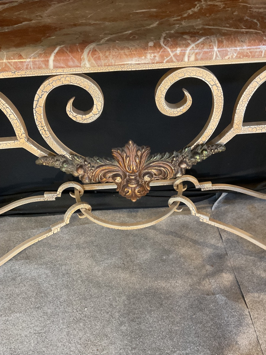 1950s Design Wrought Iron Console-photo-4